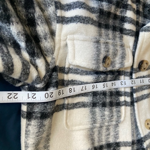 Express Black and White Plaid Trench Coat - Picture 11 of 11